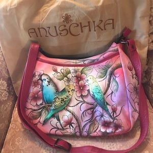 Anuschka Handpainted Leather Shoulder Bag Used